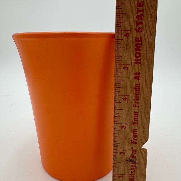 Vintage Orange Vase Made in Germany Flower Pot Flaired Top 6"x5.5" - Picture 7 of 9